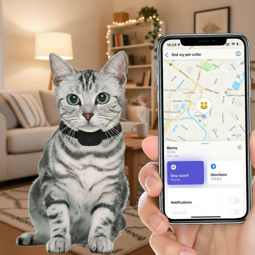 Pet positioning collar Find My global locator pet anti-lost smart reminder for iOS devices